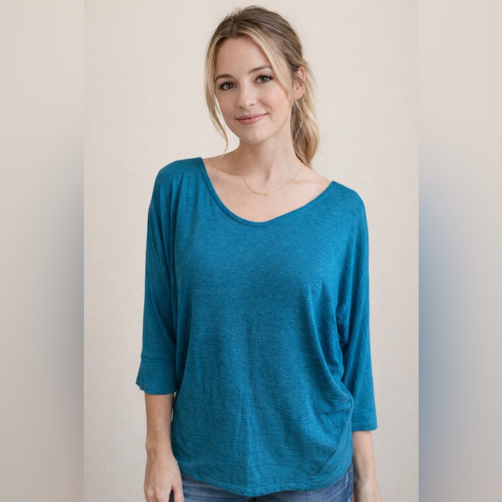 Market & Spruce Teal Long Sleeve Top